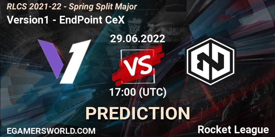 Version1 contre EndPoint CeX : prédiction de match. 29.06.22. Rocket League, RLCS 2021-22 - Spring Split Major