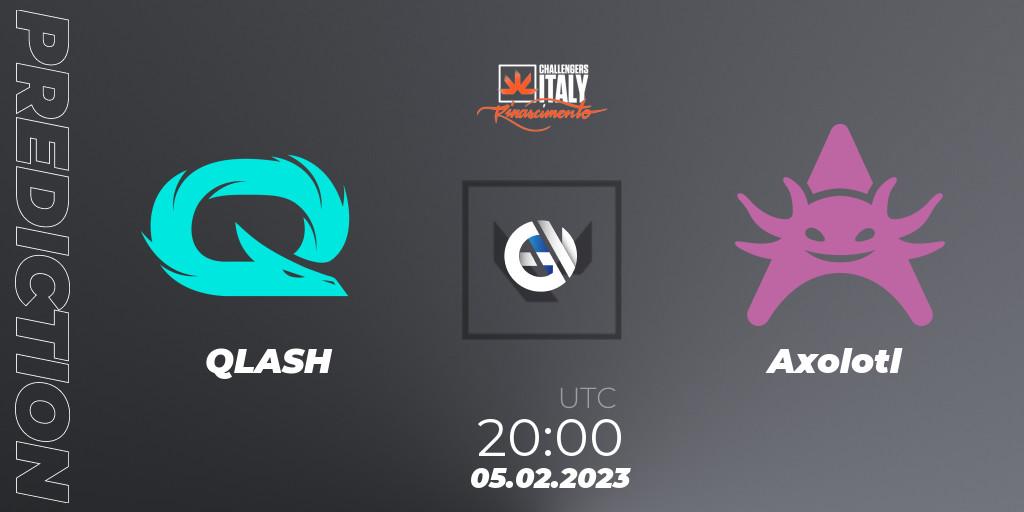 QLASH contre Axolotl : prédiction de match. 05.02.23. VALORANT, VALORANT Challengers 2023 Italy: Rinascimento Split 1