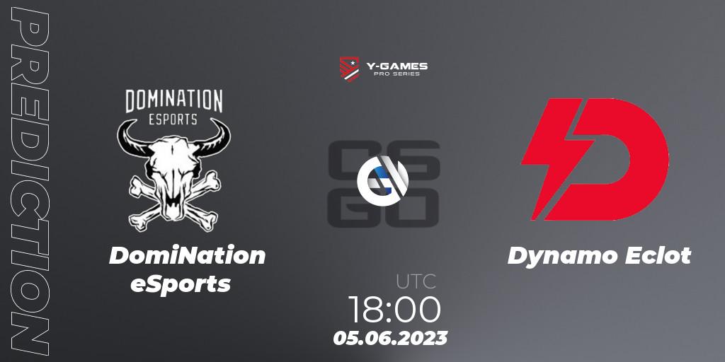 DomiNation eSports contre Dynamo Eclot : prédiction de match. 05.06.23. CS2 (CS:GO), Y-Games PRO Series 2023