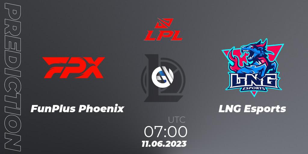 FunPlus Phoenix contre LNG Esports : prédiction de match. 11.06.23. LoL, LPL Summer 2023 Regular Season