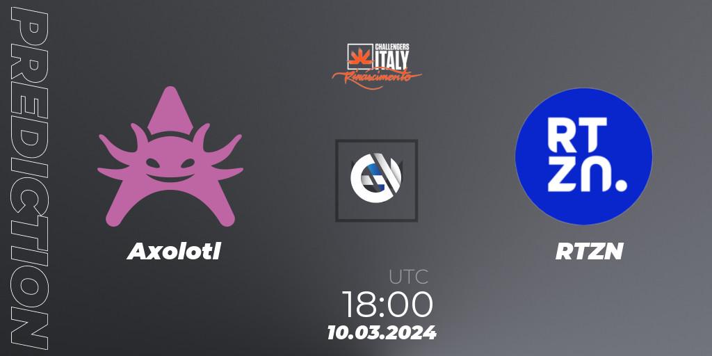 Axolotl contre RTZN : prédiction de match. 10.03.24. VALORANT, VALORANT Challengers 2024 Italy: Rinascimento Split 1
