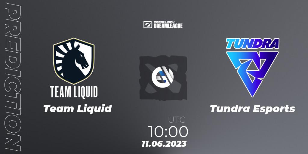 Team Liquid contre Tundra Esports : prédiction de match. 11.06.23. Dota 2, DreamLeague Season 20 - Group Stage 1