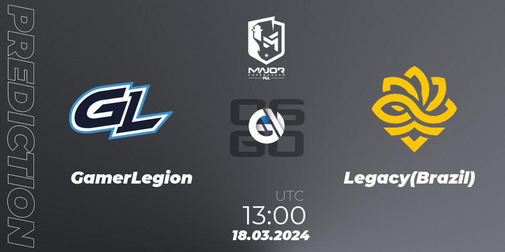 GamerLegion contre Legacy(Brazil) : prédiction de match. 18.03.24. CS2 (CS:GO), PGL CS2 Major Copenhagen 2024 Challengers Stage