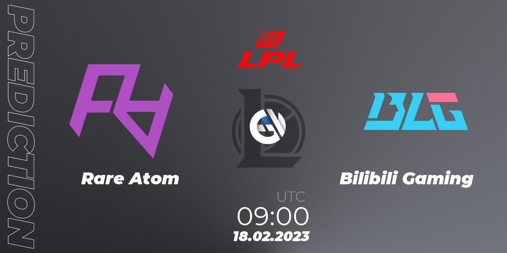 Rare Atom contre Bilibili Gaming : prédiction de match. 18.02.23. LoL, LPL Spring 2023 - Group Stage