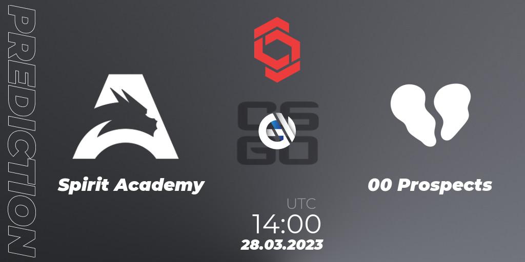Spirit Academy contre 00 Prospects : prédiction de match. 28.03.23. CS2 (CS:GO), CCT Central Europe Series #5