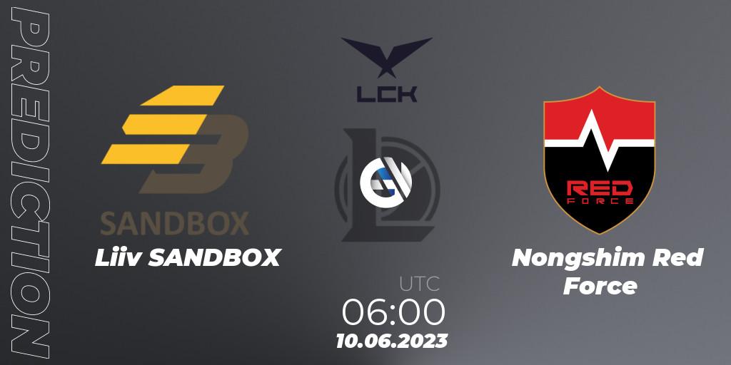 Liiv SANDBOX contre Nongshim Red Force : prédiction de match. 10.06.23. LoL, LCK Summer 2023 Regular Season
