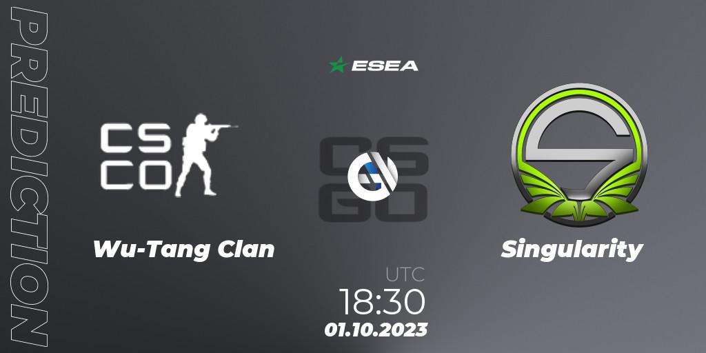 Wu-Tang Clan contre Singularity : prédiction de match. 01.10.23. CS2 (CS:GO), ESEA Advanced Season 46 Europe