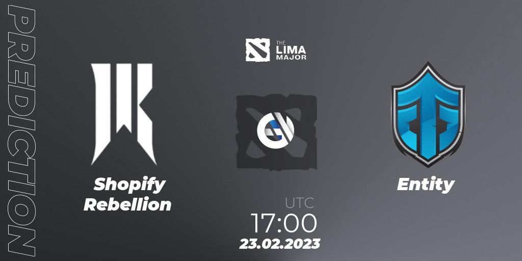 Shopify Rebellion contre Entity : prédiction de match. 23.02.23. Dota 2, The Lima Major 2023