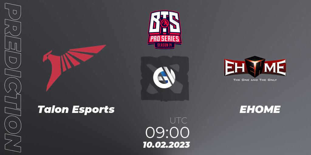 Talon Esports contre EHOME : prédiction de match. 10.02.23. Dota 2, BTS Pro Series Season 14: Southeast Asia