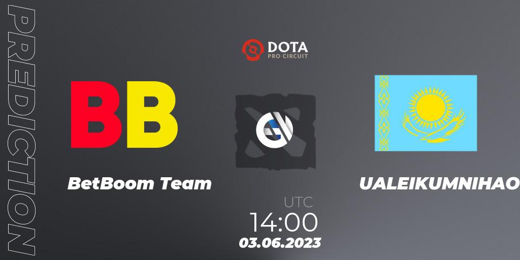 BetBoom Team contre UALEIKUMNIHAO : prédiction de match. 03.06.23. Dota 2, DPC 2023 Tour 3: EEU Division I (Upper)