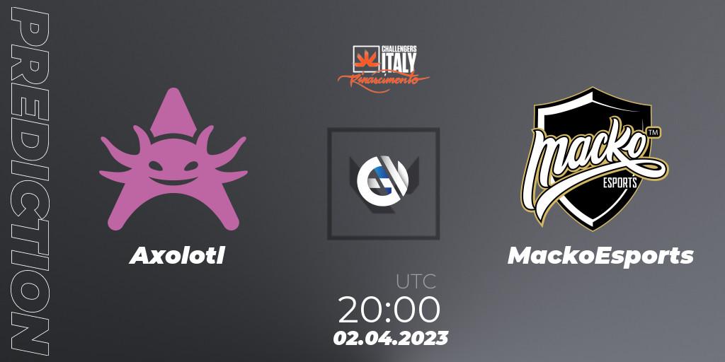 Axolotl contre MackoEsports : prédiction de match. 02.04.23. VALORANT, VALORANT Challengers 2023 Italy: Rinascimento Split 2