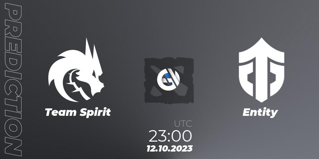 Team Spirit contre Entity : prédiction de match. 12.10.23. Dota 2, The International 2023 - Group Stage