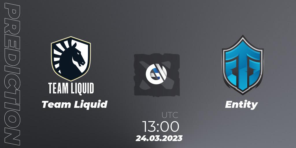 Team Liquid contre Entity : prédiction de match. 24.03.23. Dota 2, DPC 2023 Tour 2: WEU Division I (Upper)