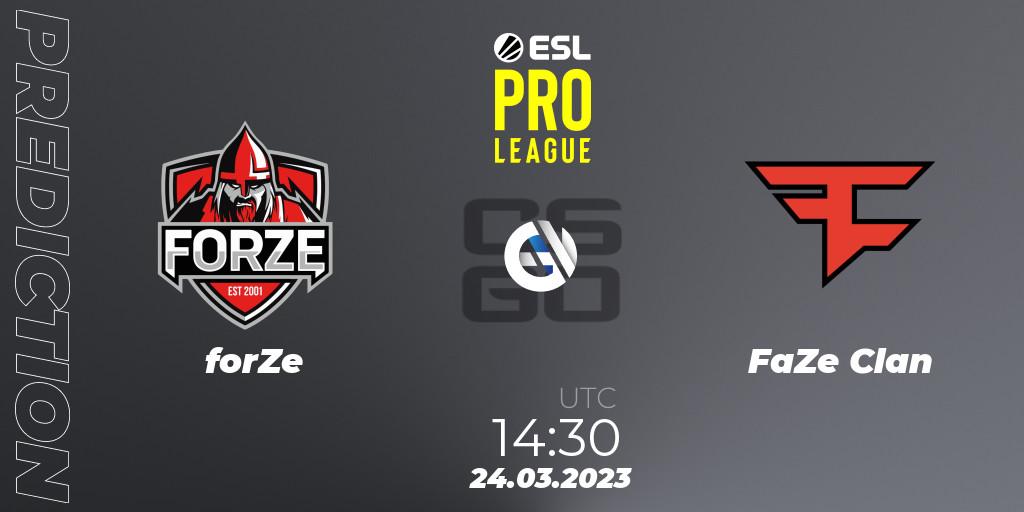 forZe contre FaZe Clan : prédiction de match. 24.03.23. CS2 (CS:GO), ESL Pro League Season 17