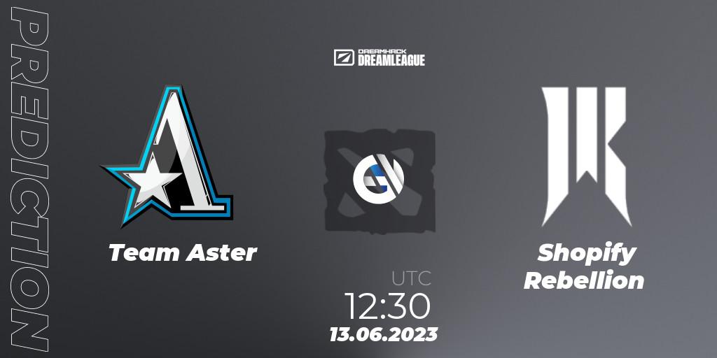 Team Aster contre Shopify Rebellion : prédiction de match. 13.06.23. Dota 2, DreamLeague Season 20 - Group Stage 1