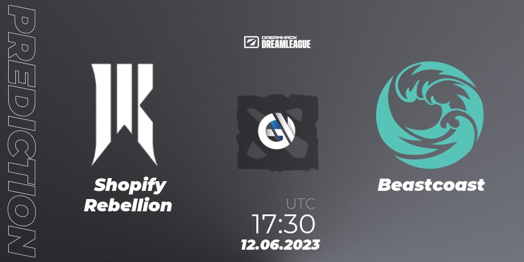 Shopify Rebellion contre Beastcoast : prédiction de match. 12.06.23. Dota 2, DreamLeague Season 20 - Group Stage 1