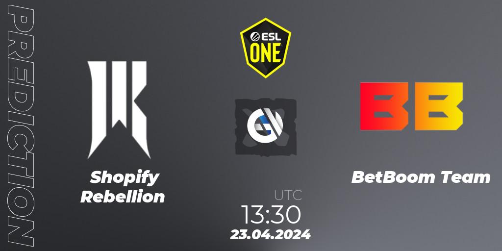 Shopify Rebellion contre BetBoom Team : prédiction de match. 23.04.24. Dota 2, ESL One Birmingham 2024
