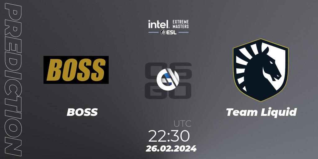 BOSS contre Team Liquid : prédiction de match. 26.02.24. CS2 (CS:GO), Intel Extreme Masters Dallas 2024: North American Closed Qualifier
