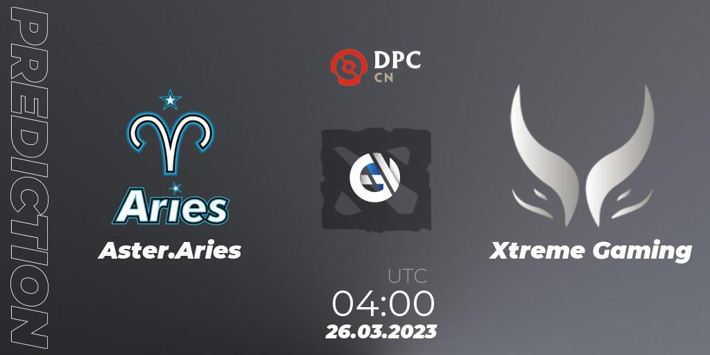 Aster.Aries contre Xtreme Gaming : prédiction de match. 26.03.23. Dota 2, DPC 2023 Tour 2: China Division I (Upper)