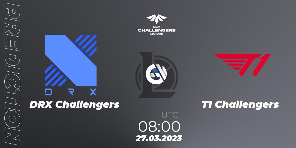 DRX Challengers contre T1 Challengers : prédiction de match. 27.03.23. LoL, LCK Challengers League 2023 Spring