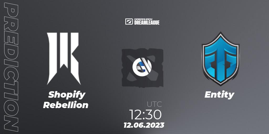 Shopify Rebellion contre Entity : prédiction de match. 12.06.23. Dota 2, DreamLeague Season 20 - Group Stage 1