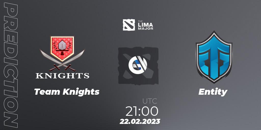 Team Knights contre Entity : prédiction de match. 22.02.23. Dota 2, The Lima Major 2023