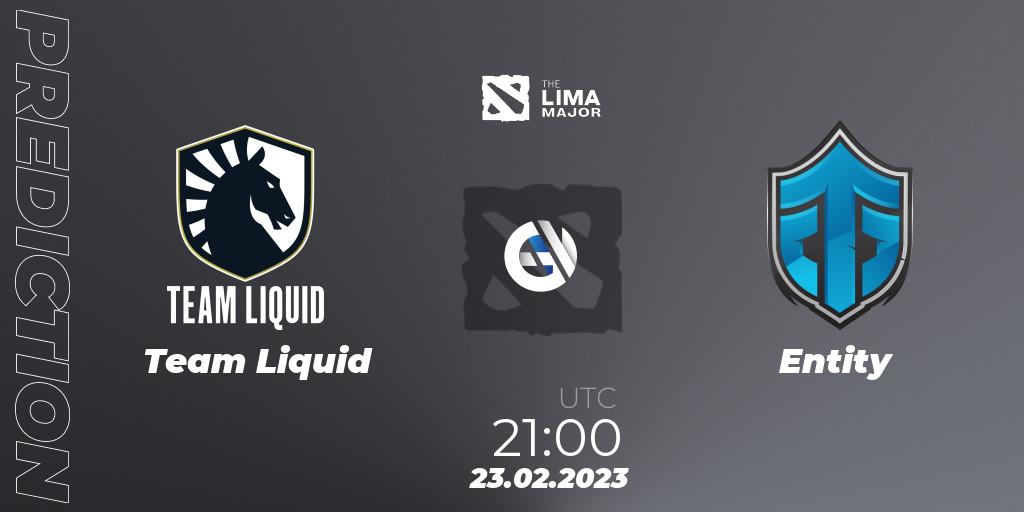 Team Liquid contre Entity : prédiction de match. 23.02.23. Dota 2, The Lima Major 2023