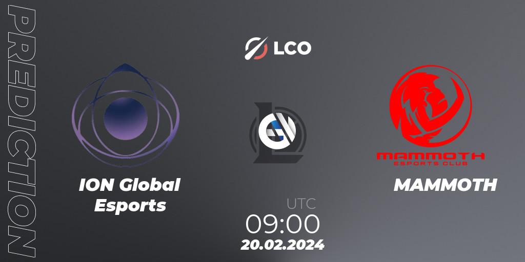 ION Global Esports contre MAMMOTH : prédiction de match. 20.02.24. LoL, LCO Split 1 2024 - Group Stage