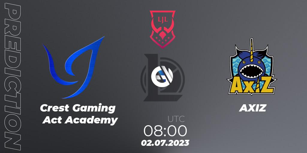 Crest Gaming Act Academy contre AXIZ : prédiction de match. 02.07.23. LoL, LJL Summer 2023
