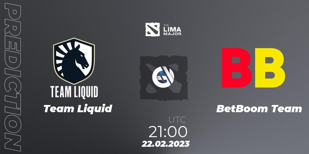 Team Liquid contre BetBoom Team : prédiction de match. 22.02.23. Dota 2, The Lima Major 2023