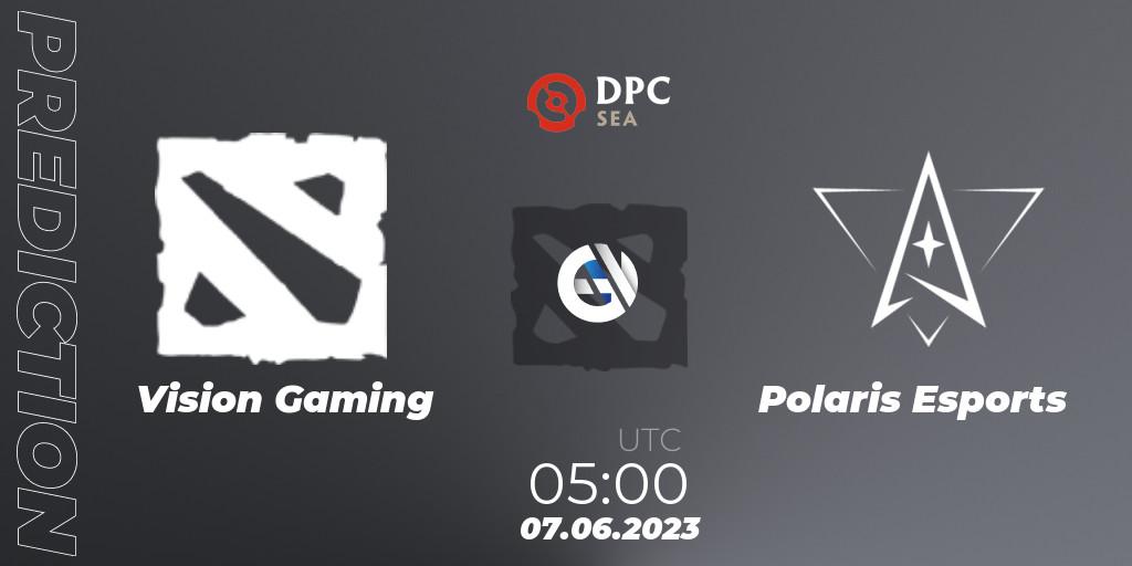 Vision Gaming contre Polaris Esports : prédiction de match. 07.06.23. Dota 2, DPC 2023 Tour 3: SEA Division II (Lower)