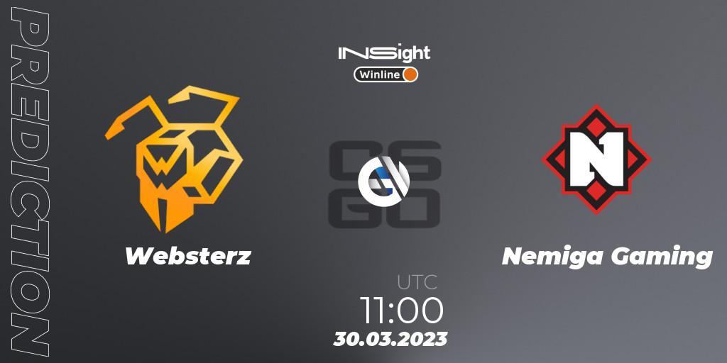 Websterz contre Nemiga Gaming : prédiction de match. 30.03.23. CS2 (CS:GO), Winline Insight Season 3