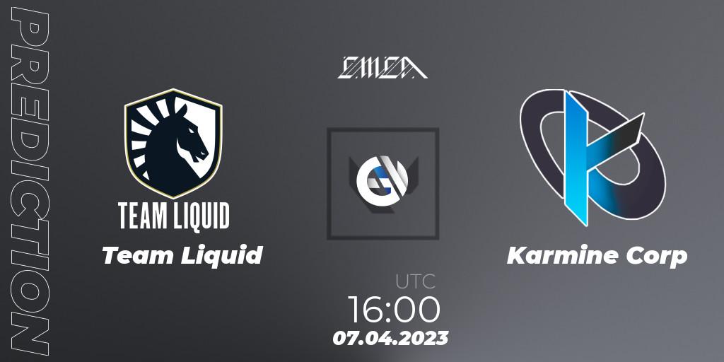 Team Liquid contre Karmine Corp : prédiction de match. 07.04.23. VALORANT, VCT 2023: EMEA League - Regular Season