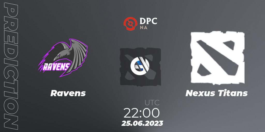 Ravens contre Nexus Titans : prédiction de match. 25.06.23. Dota 2, DPC 2023 Tour 3: NA Division II (Lower)