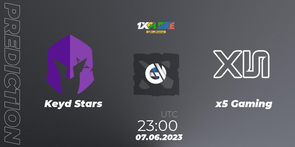 Keyd Stars contre x5 Gaming : prédiction de match. 07.06.23. Dota 2, 1XPLORE LATAM #4