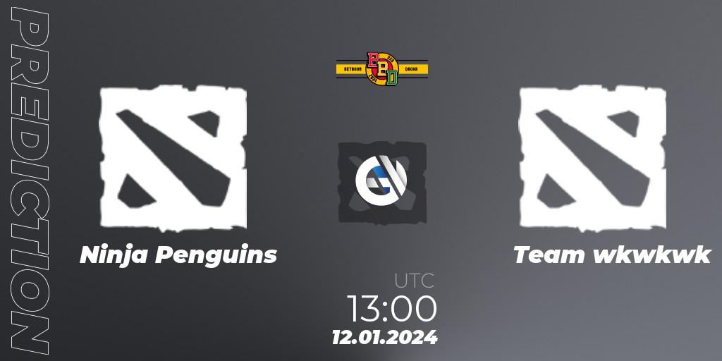 Ninja Penguins contre Team wkwkwk : prédiction de match. 12.01.24. Dota 2, BetBoom Dacha Dubai 2024: WEU Closed Qualifier