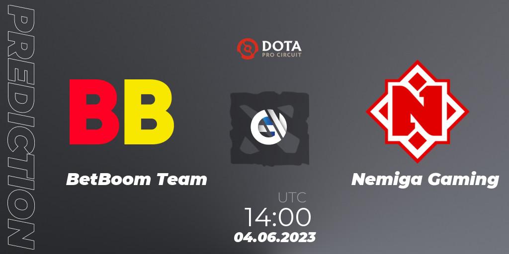 BetBoom Team contre Nemiga Gaming : prédiction de match. 04.06.23. Dota 2, DPC 2023 Tour 3: EEU Division I (Upper)