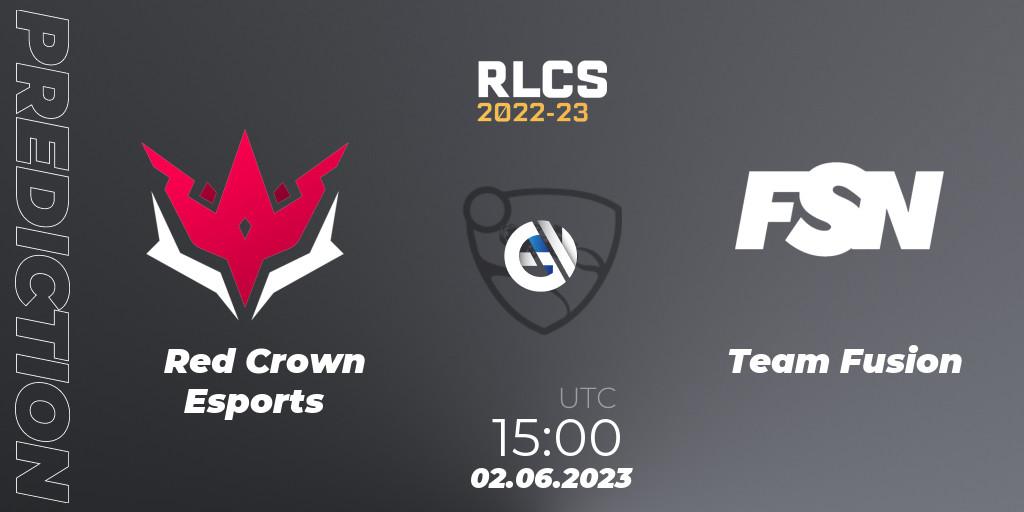 Red Crown Esports contre Team Fusion : prédiction de match. 09.06.23. Rocket League, RLCS 2022-23 - Spring: Sub-Saharan Africa Regional 3 - Spring Invitational