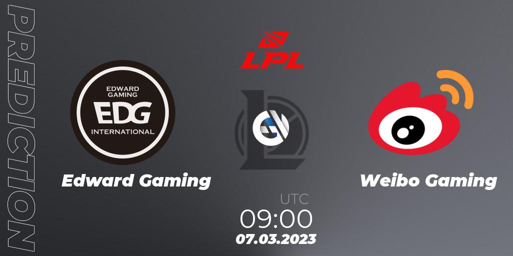 Edward Gaming contre Weibo Gaming : prédiction de match. 07.03.23. LoL, LPL Spring 2023 - Group Stage